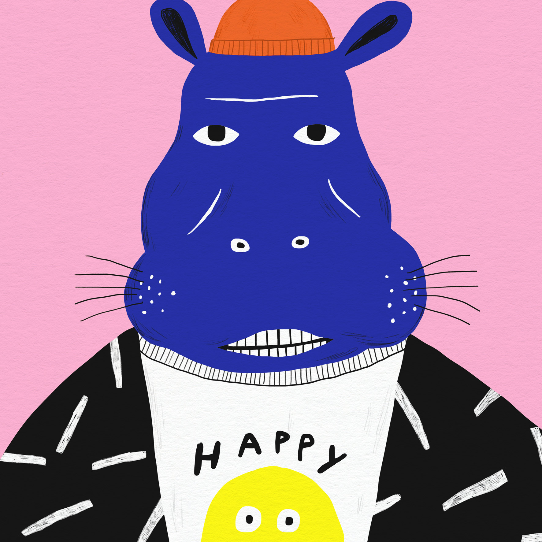 Affiche - hippopotame - Illustration - Nantes - Dans Les Dents